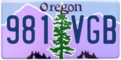 OR license plate 981VGB