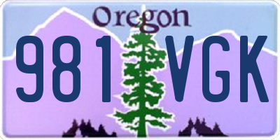 OR license plate 981VGK