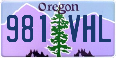 OR license plate 981VHL