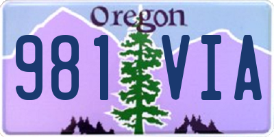 OR license plate 981VIA