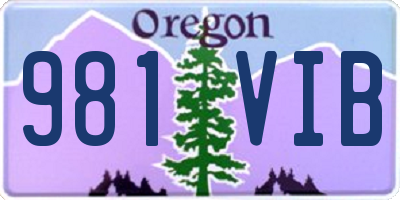 OR license plate 981VIB