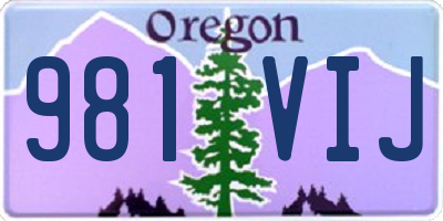 OR license plate 981VIJ
