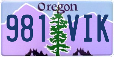 OR license plate 981VIK