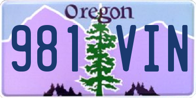 OR license plate 981VIN