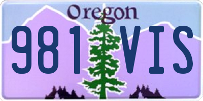 OR license plate 981VIS