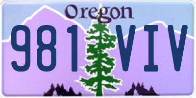 OR license plate 981VIV
