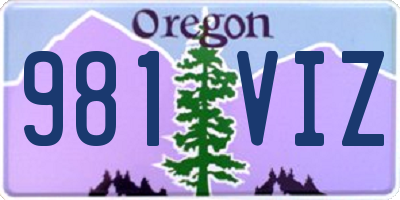 OR license plate 981VIZ