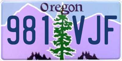 OR license plate 981VJF