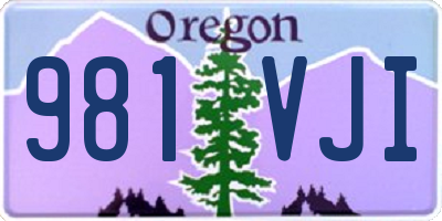 OR license plate 981VJI