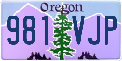 OR license plate 981VJP