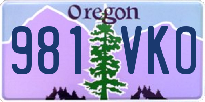 OR license plate 981VKO