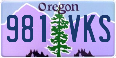 OR license plate 981VKS