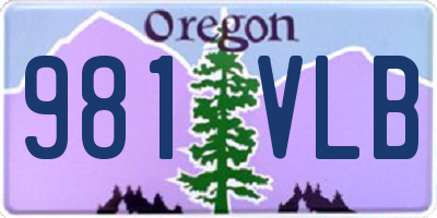 OR license plate 981VLB