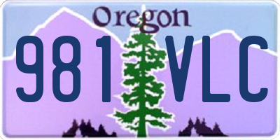 OR license plate 981VLC