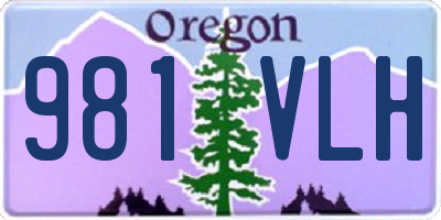 OR license plate 981VLH