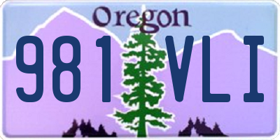 OR license plate 981VLI