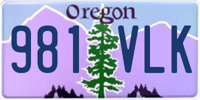 OR license plate 981VLK