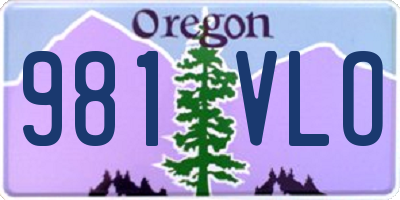 OR license plate 981VLO