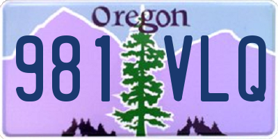 OR license plate 981VLQ