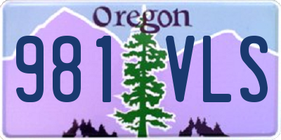 OR license plate 981VLS