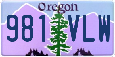 OR license plate 981VLW