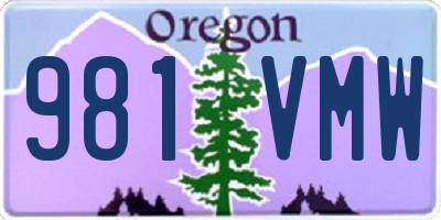 OR license plate 981VMW
