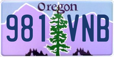 OR license plate 981VNB