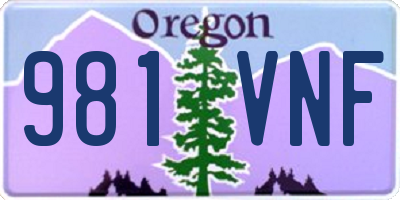 OR license plate 981VNF