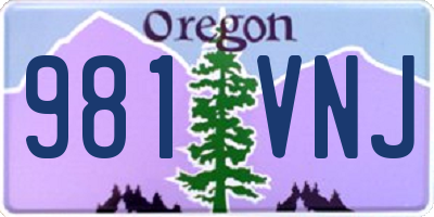 OR license plate 981VNJ