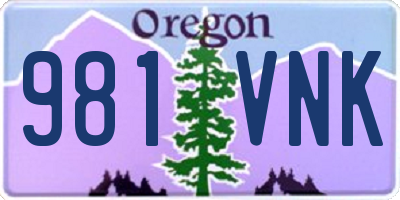 OR license plate 981VNK