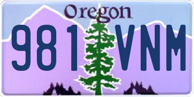 OR license plate 981VNM