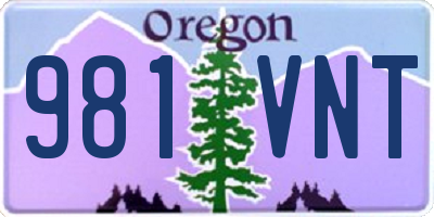 OR license plate 981VNT