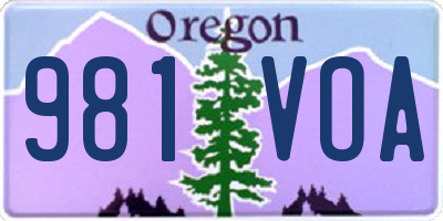 OR license plate 981VOA