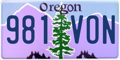 OR license plate 981VON