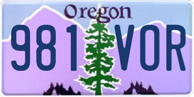 OR license plate 981VOR