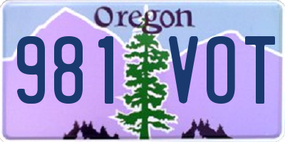 OR license plate 981VOT