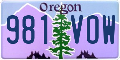 OR license plate 981VOW