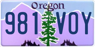 OR license plate 981VOY