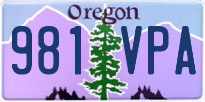 OR license plate 981VPA