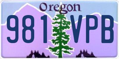 OR license plate 981VPB