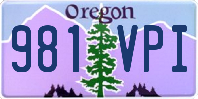OR license plate 981VPI