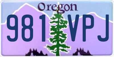 OR license plate 981VPJ