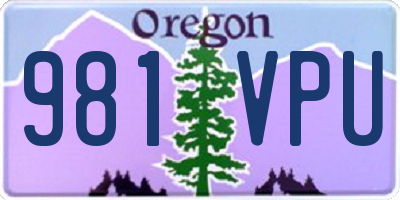 OR license plate 981VPU