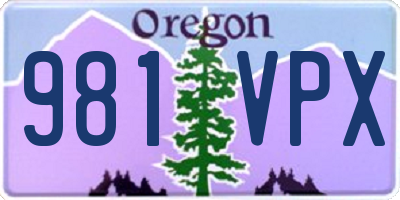 OR license plate 981VPX