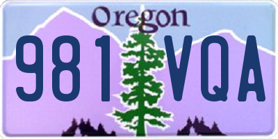 OR license plate 981VQA