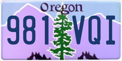 OR license plate 981VQI