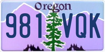 OR license plate 981VQK