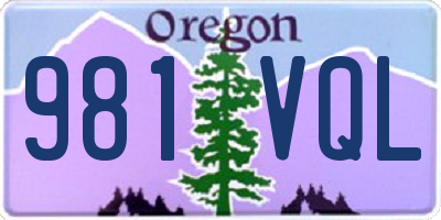 OR license plate 981VQL