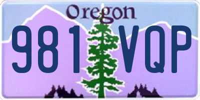 OR license plate 981VQP