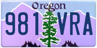 OR license plate 981VRA